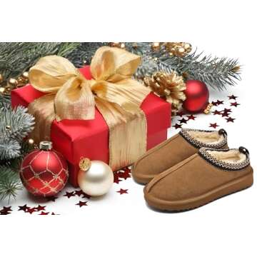 Meik Mangni Women's Slippers Platform Mini Boots Faux Fur Warm Winter Mules Cozy Warm House Shoes Indoor and Outdoor,Brown 9.5 US