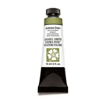 Daniel Smith 19093 Extra Fine Watercolor 15ml Paint Tube, Undersea Green (284600109), 0.5 Fl Oz (Pack of 1)