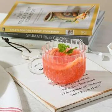 Wlasss 4pcs Vintage Iridescent Glass Coffee Mugs-Seamless Design, 15 Oz Ribbed Glass Mugs with Handle, Lead-Free Glass Coffee Cups for Latte, Cereal, Yogurt, Hot/Cold Beverage, Gifts for Women