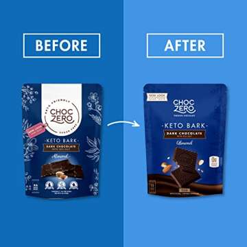 ChocZero Dark Chocolate with Almonds Sea Salt Keto Bark, 6 Ounce (Pack of 1)