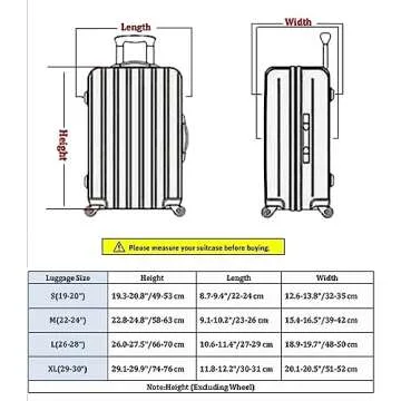 7-Mi 3D Print Design Travel Suitcase Protector Trolley Case Cover 19"-30" Sleeve (S(Fits to 19"-20" Trolley Case), Giraffe(New Version))