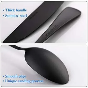 SANLUNS 40 Piece Skull Pattern Matte Silverware Set for 8, Black Flatware set Service for 8,Gothic Unique Skull Pattern Design,18/0 Stainless,Satin Finish Cutlery for 8,Dishwasher Safe