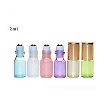 Stylish Glass Essential Oil Roll-on Bottles (12pcs) - 3ML Pink
