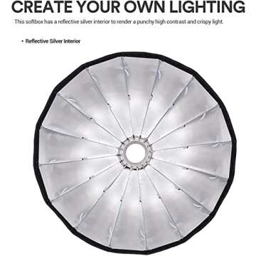 Godox QR-P70 27.5 Inch Parabolic Softbox Bowens Mount, Quick-Setup Quick-Folding, with Front & Inner Diffuser and Carrying Bag for Godox SL60W VL150 UL150 SL150II SZ150 and Other Bowen Mount Lights…