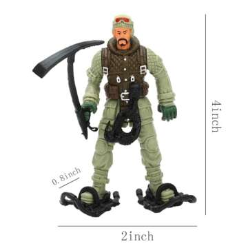 ONEST 12 Pieces Explorer Action Figures Explorer Toys 4" Action Figures with Hats & Accessories for ...