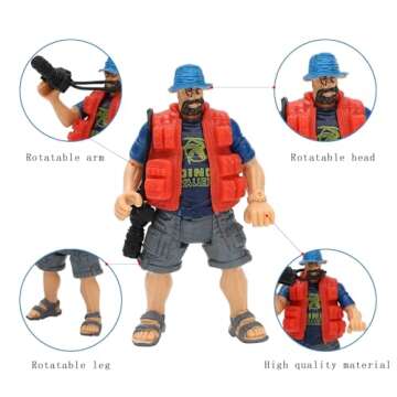ONEST 12 Pieces Explorer Action Figures Explorer Toys 4" Action Figures with Hats & Accessories for Teens Party Decoration