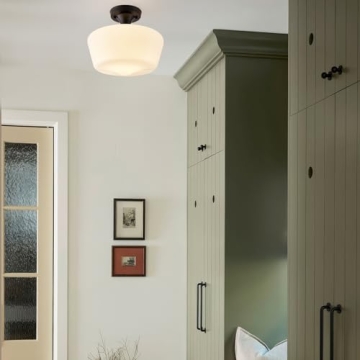youngrender Black Schoolhouse Light Fixture - Unique Ceiling Light