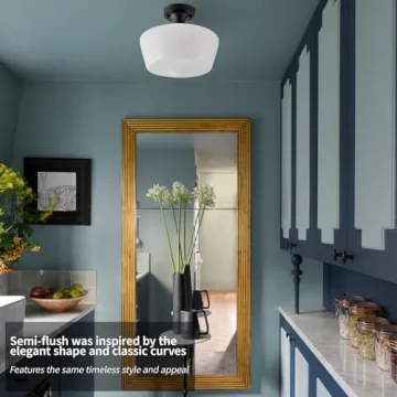 youngrender Black Schoolhouse Light Fixture - Unique Ceiling Light