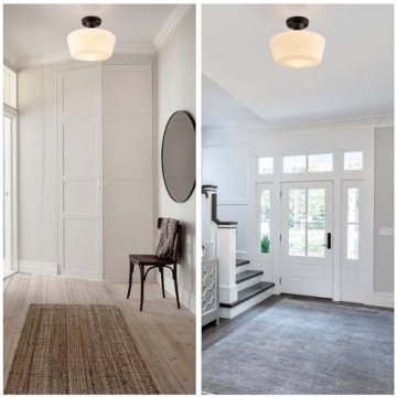 youngrender Black Schoolhouse Light Fixture - Unique Ceiling Light