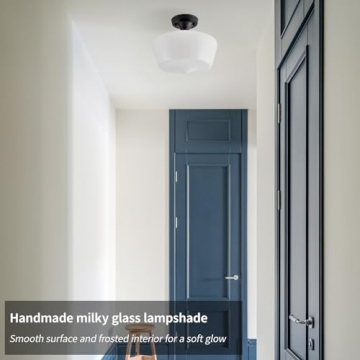 youngrender Black Schoolhouse Light Fixture - Unique Ceiling Light