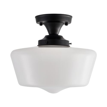youngrender Black Schoolhouse Light Fixture - Unique Ceiling Light