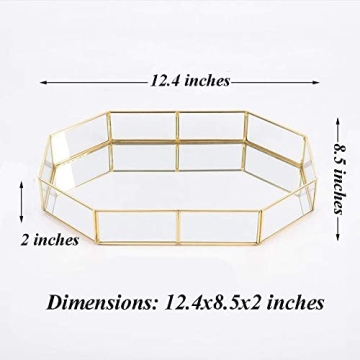 Elegant Decorative Metal Mirror Catchall Tray for Jewelry Display