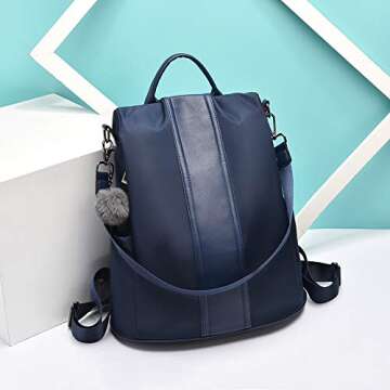 PINCNEL Women Backpack Purse Waterproof Nylon Anti-theft Rucksack Lightweight Shoulder Bag