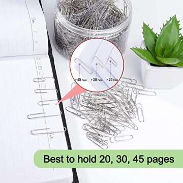 Paper Clips Assorted Sizes, Viemior 700pcs Paper Clips Paperclips for Paperwork - Large Paper Clips, Medium and Small Paper Clips (50 mm, 33mm & 28 mm) - Silver