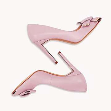 JENN ARDOR Women's Stiletto High Heel Pumps - Classy Pointy Toe Bridal Shoes in Pink