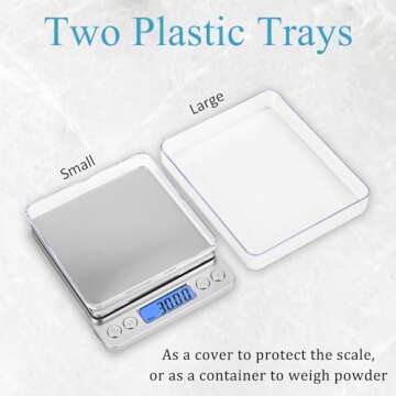 NEXT-SHINE Gram Scale, Digital Pocket Scale Portable Mini Size 500g x 0.01g with Back-Lit LCD Display Stainless Steel Platform Grams Ounces for Coffee Brewing Jewelry Cooking Baking