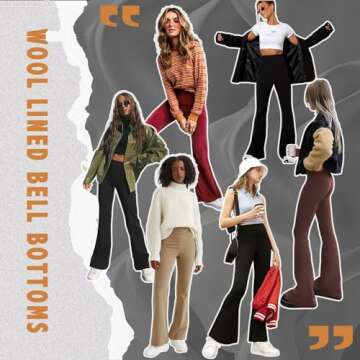 MOREFEEL Fleece Lined Winter Flare Leggings for Women