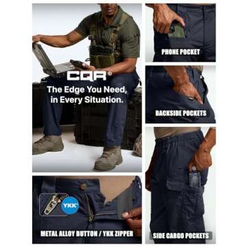 CQR Men's Tactical Pants for Outdoor & Military Use
