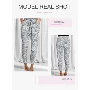 Dokotoo Woman Summer Comfy Casual Loose Breezy Leopard Drawstring Elastic Waist Loose Jogging Jogger Pants Sweatpants for Women with Pockets Medium