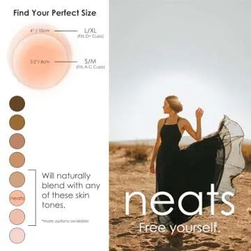 NEATS Nipple Covers for Women, Reusable & Hypoallergenic Adhesive Silicone Pasties (Champagne, 3.2 inch)