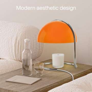 Huga Collective Curva Candle Warmer Lamp (Tangerine Orange) | House Warming Gifts New Home | Candle Lamp Warmer for Home Decor Aesthetic | Candle Warmer Lamp Timer | Candle Light Aesthetic Lamp