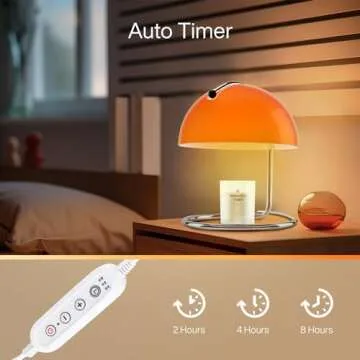 Huga Collective Curva Candle Warmer Lamp (Tangerine Orange) | House Warming Gifts New Home | Candle Lamp Warmer for Home Decor Aesthetic | Candle Warmer Lamp Timer | Candle Light Aesthetic Lamp