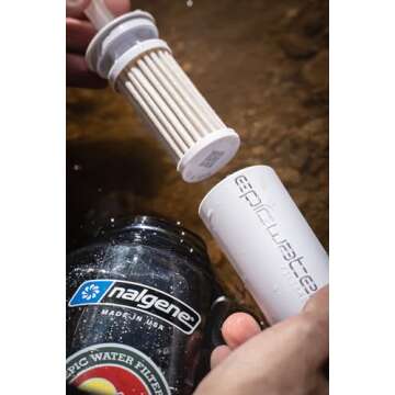 Epic Water Filters Nalgene OG Water Bottle with Filter, USA Made, BPA Free, Removes 99.99% Tap Water Contaminants, Forever Chemicals, Smoke Grey, 32 oz