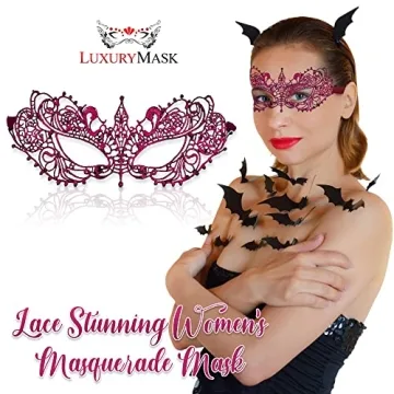 Stylish Pink Lace Masquerade Mask for Women - USA Made