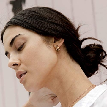 Stylish PAVOI 14K Gold Plated Huggie Earrings for Women