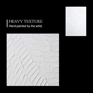 Zessonic White Abstract Wall Art for Living-room - Large Geometry texture Abstract hand-painting artwork Minimalism Contemporary Nordic Decorative for Living Room, Bedroom - 28" W x 40" H