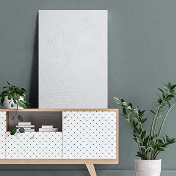 Zessonic White Abstract Wall Art for Living-room - Large Geometry texture Abstract hand-painting artwork Minimalism Contemporary Nordic Decorative for Living Room, Bedroom - 28" W x 40" H