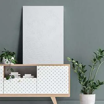 Zessonic White Abstract Wall Art for Living-room - Large Geometry texture Abstract hand-painting artwork Minimalism Contemporary Nordic Decorative for Living Room, Bedroom - 28" W x 40" H