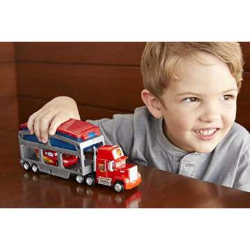 Mattel Disney and Pixar Cars Mack Toy Truck & Lightning McQueen Color-Change Car, Dip & Dunk Trailer...