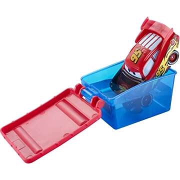 Mattel Disney and Pixar Cars Mack Toy Truck & Lightning McQueen Color-Change Car, Dip & Dunk Trailer with 2 Levels & 2 Water Tanks