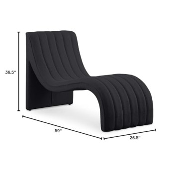 Meridian Modern Chaise with Soft Black Fabric