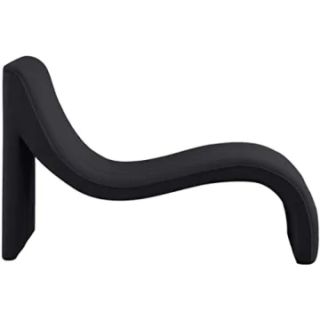 Meridian Modern Chaise with Soft Black Fabric