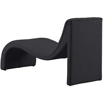 Meridian Modern Chaise with Soft Black Fabric