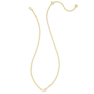 Kendra Scott Cailin 14k Gold-Plated Pendant Necklace in Champagne Opal Crystal, Fashion Jewelry for ...