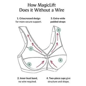 Glamorise Women's Full Figure MagicLift Embroidered Wirefree Bra #1016