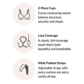 Glamorise Women's Full Figure MagicLift Embroidered Wirefree Bra #1016