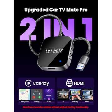 2-in-1 Wireless CarPlay Adapter & Car TV Mate Pro - HDMI Streaming for Your Car
