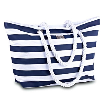 Waterproof Beach Tote with Zipper - Spacious Stylish Bag