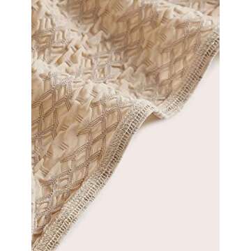 MISSACTIVER Women Twist Knot Front Texture Bandeau Top Sexy Strapless Sleeveless Split Hem Lettuce Trim Tube Crop Top Corset Apricot