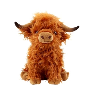 Gluutoyashop Highland Cows Stuffed Animal Scottish Highland Cows Plush Toy Cute Farm Plushie Christm...
