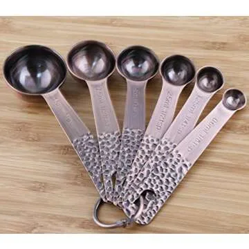 Copper & Stainless Steel Measuring Set - 5 Cups & 6 Spoons