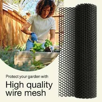 MaPorch Black Plastic Wire Mesh Fence - Snake Barrier for Poultry, Dogs,and Rabbit - 15.7IN x 10FT R...