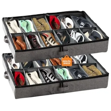 storageLAB Slim Under Bed Storage Containers for Shoes
