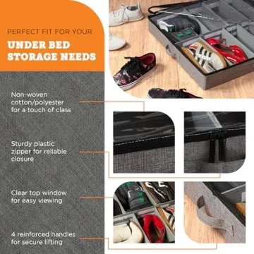 storageLAB Slim Under Bed Storage Containers for Shoes