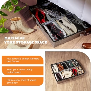 storageLAB Slim Under Bed Storage Containers for Shoes