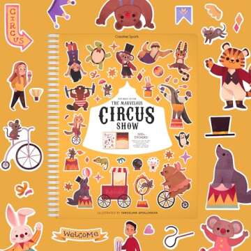 Cupkin Circus Show Sticker Book for Kids, 300+ Stickers